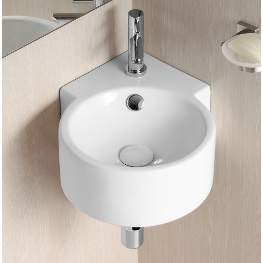 Caracalla Ceramica Ii Round White Ceramic Wall Mounted Corner Corner Bathroom Sink Corner Bathroom Sink - a Kitchen Gallery