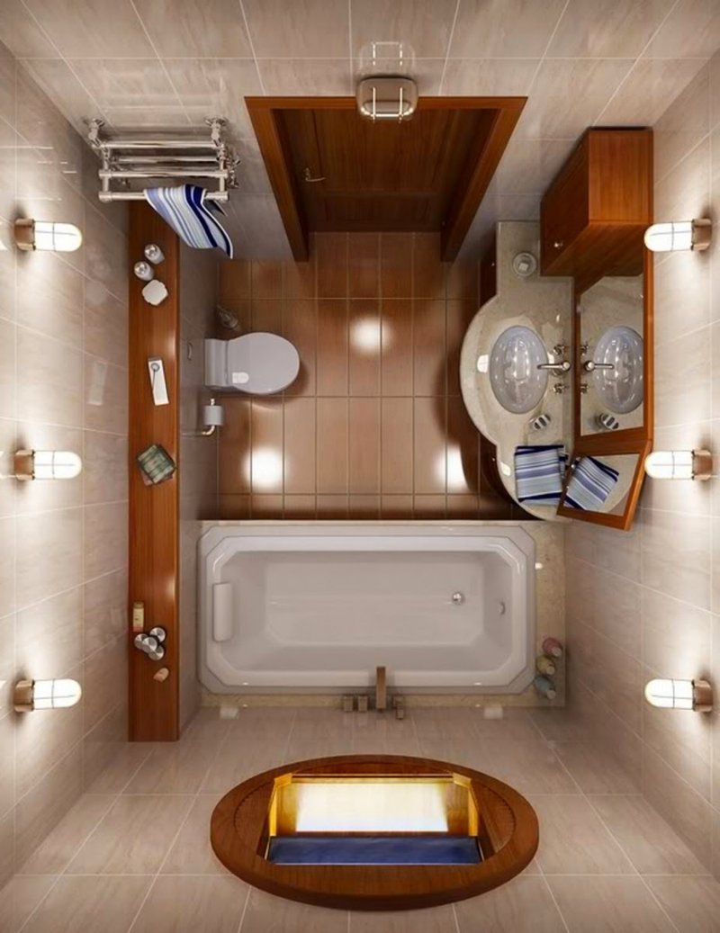 Дизайн проект ванной комнаты - 70 фото подборка