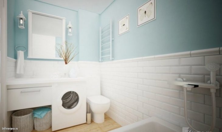 маленькая ванная комната в скандинавском стиле