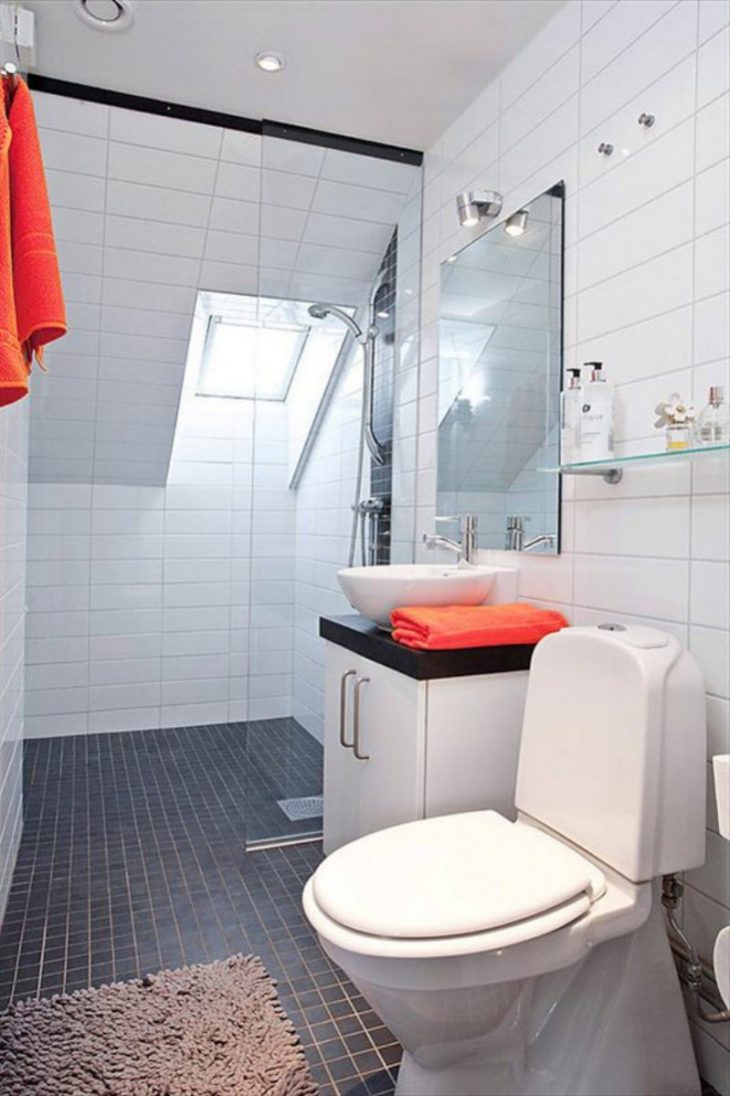 маленькая ванная комната в скандинавском стиле