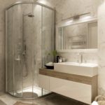 Современный дизайн ванной комнаты с душевой кабиной