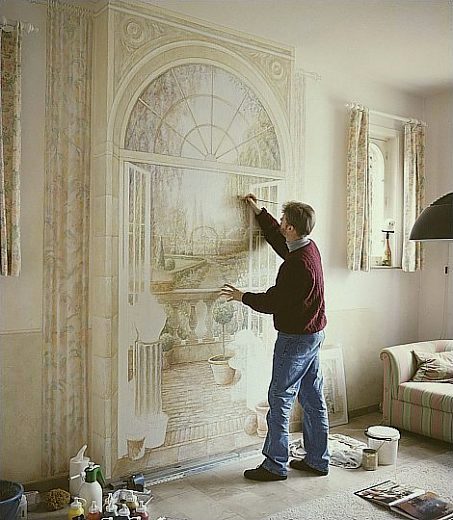 Художественная роспись стен в интерьере - 45 фото
