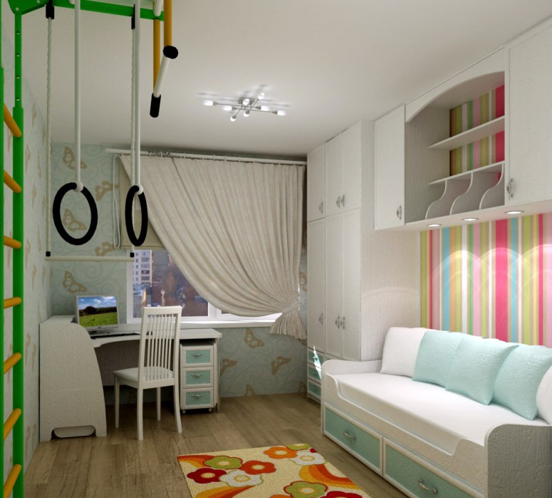 Дизайн детской комнаты для дочки 7 лет 12 кв м