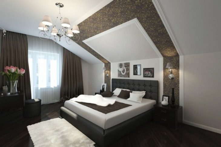 спальня на мансарде дизайн фото