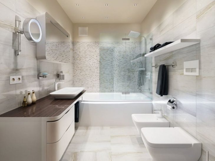 дизайн ванной комнаты в белых тонах